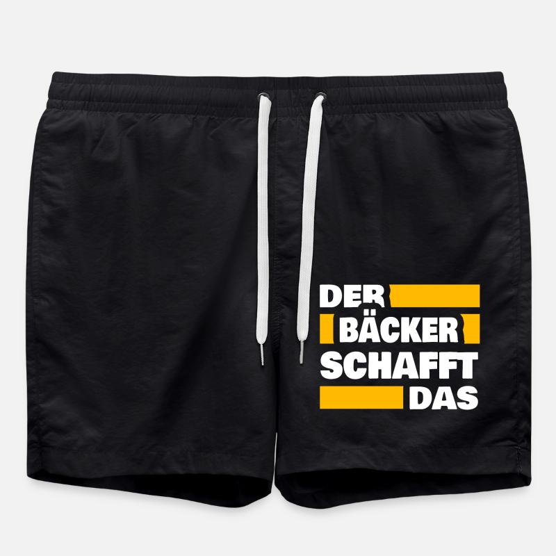 Bäcker als Arbeit - Badeshorts - Schwarz