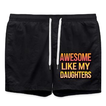 Awesome like my daughters - Badeshorts - Schwarz - Vorne - AI Model Male 185 light (185cm)