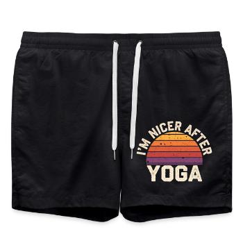 I'm Nicer After Yoga 17 - Badeshorts - Schwarz - Vorne - AI Model Male 185 light (185cm)