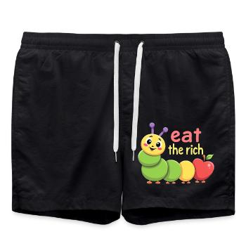 Ver affamé - Chenille Kawaii - Short de bain - noir - Devant - AI Model Male 185 light (185cm)
