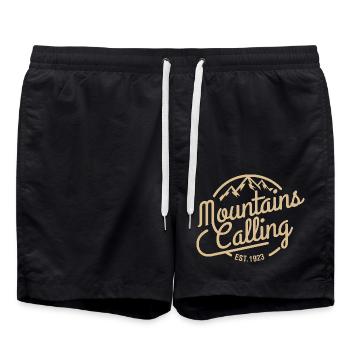 L’appel de la montagne - Short de bain - noir - Devant - AI Model Male 185 light (185cm)