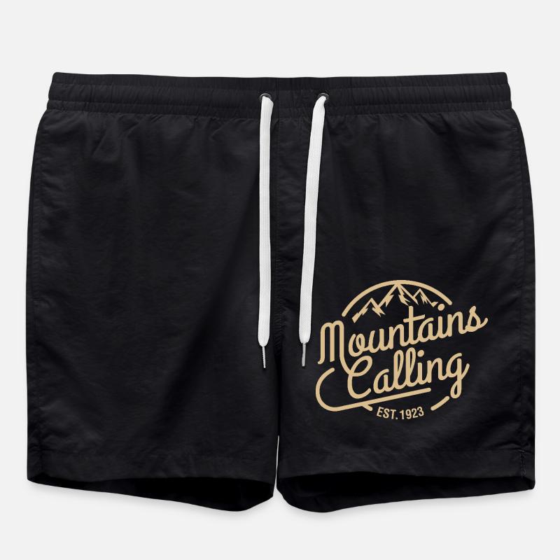 Mountains calling - Swim Trunks - black