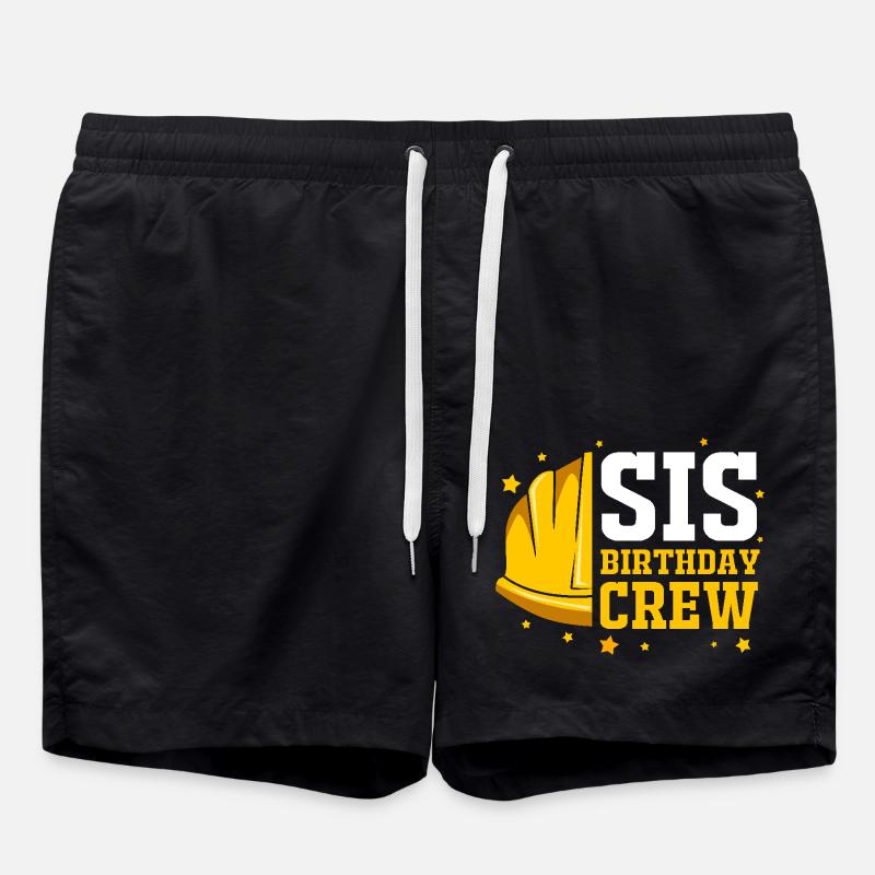 Children's birthday party construction site - Swim Trunks - black