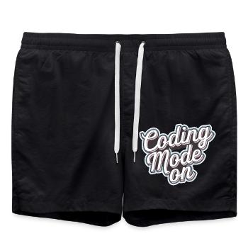 Coding Mode On 16 - Badeshorts - Schwarz - Vorne - AI Model Male 185 light (185cm)