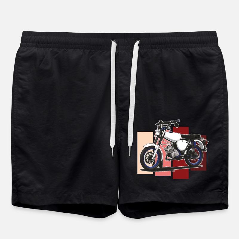 S51 (white) // Illustration - Swim Trunks - black