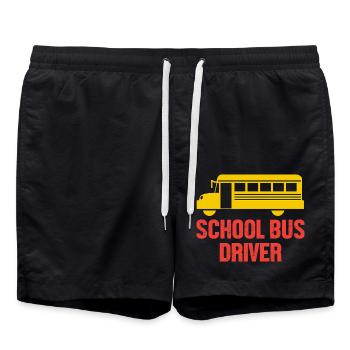 Chauffeur d’autobus scolaire Autobus scolaire - Short de bain - noir - Devant - AI Model Male 185 light (185cm)