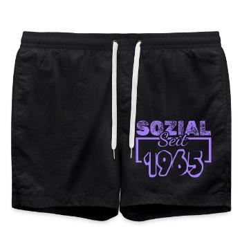 Travailleur social 1965 - Short de bain - noir - Devant - AI Model Male 185 light (185cm)