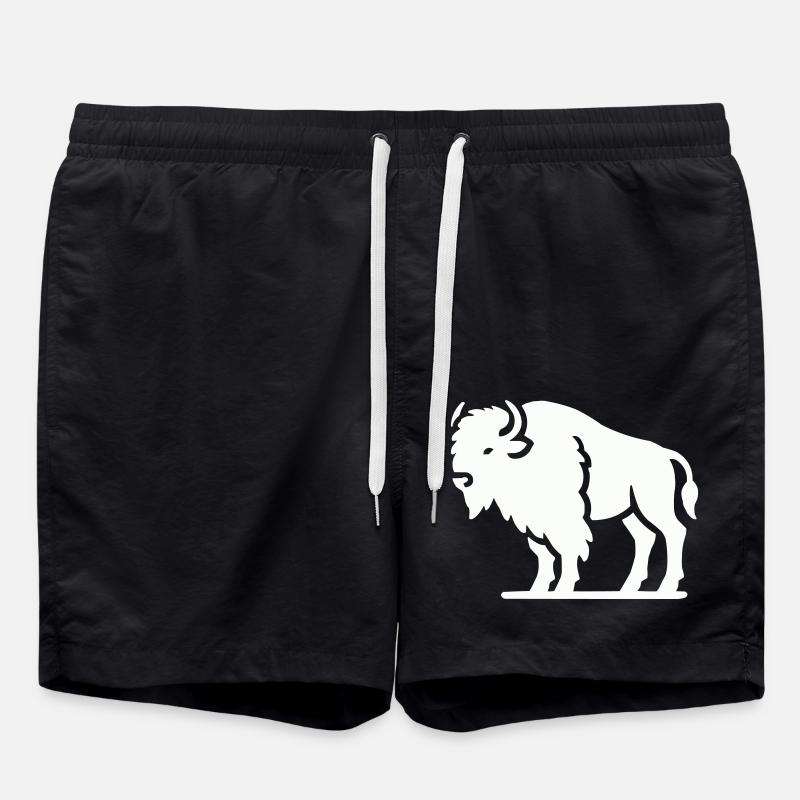 Bison Animal - Swim Trunks - black
