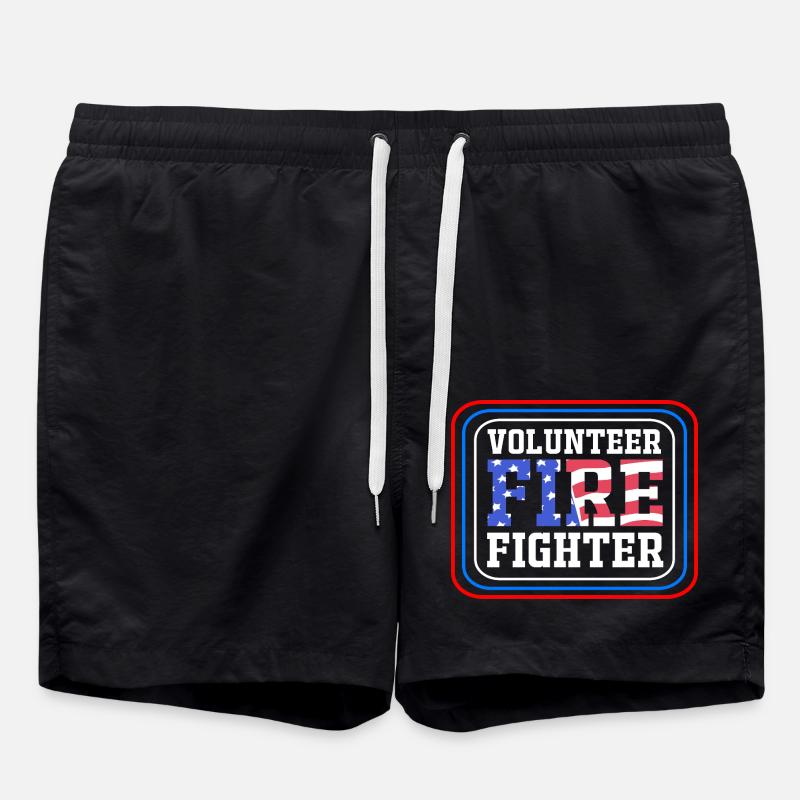 Firefighter Fire Brigade - Swim Trunks - black