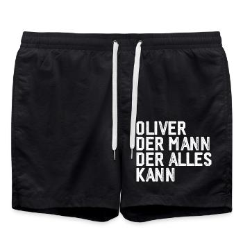 Oliver L’homme qui sait tout Prénom Oliver - Short de bain - noir - Devant - AI Model Male 185 light (185cm)