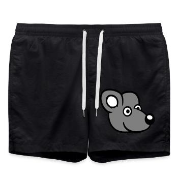 souris souris mignon petit rat rongeur drôle bande dessinée - Short de bain - noir - Devant - AI Model Male 185 light (185cm)