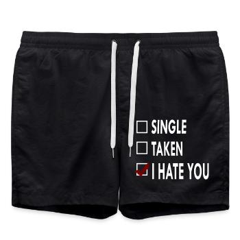 SINGLE HATE - Short de bain - noir - Devant - AI Model Male 185 light (185cm)