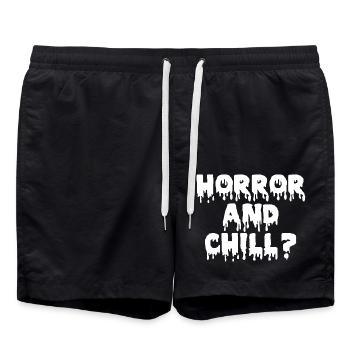 Horror and Chill - Swim Trunks - black - Front - AI Model Male 185 light (185cm)