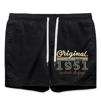 Original 1951 Vintage 1951 Birthday Retro 1951 - Swim Trunks - black - Front - AI Model Male 185 light (185cm)