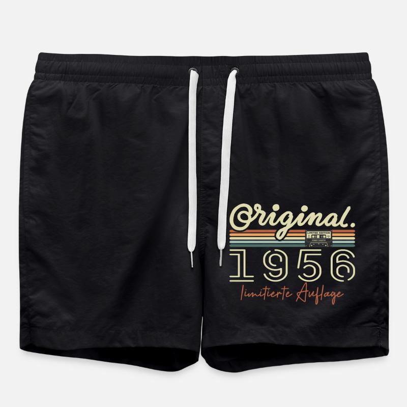 Original 1956 Vintage 1956 Birthday Retro 1956 - Swim Trunks - black