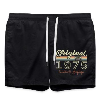 Original 1975 Vintage 1975 Geburtstag Retro 1975 - Badeshorts - Schwarz - Vorne - AI Model Male 185 light (185cm)