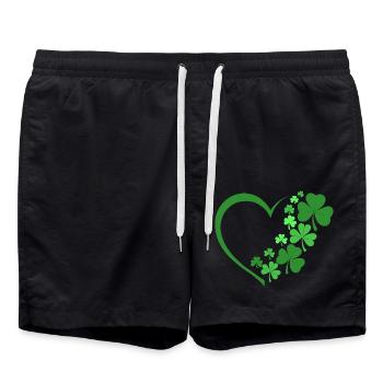 Glücksherz - Badeshorts - Schwarz - Vorne - AI Model Male 185 light (185cm)