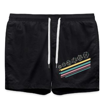 Retro Minimalistisches Polyedrisches Würfelset Tabletop-RPG - Badeshorts - Schwarz - Vorne - AI Model Male 185 light (185cm)