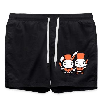 Bunny Bird Chick Doctor Seringue Équipe 2 Amis Équipage - Short de bain - noir - Devant - AI Model Male 185 light (185cm)