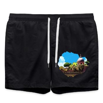 The Dôme de La Grave in Toulouse under the vegetation - Swim Trunks - black - Front - AI Model Male 185 light (185cm)