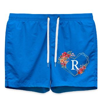 Lettre r cœur doré floral - Short de bain - cobalt blue - Devant