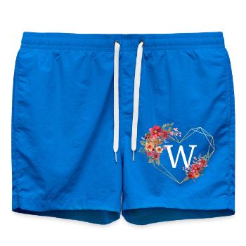 Floral Gold Herz Buchstabe w - Badeshorts - Cobalt blue - Vorne