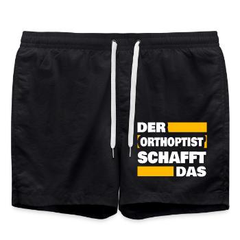 Orthoptist as work - Swim Trunks - black - Front - AI Model Male 185 light (185cm)