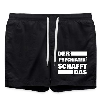Geschenk für Psychiater - Badeshorts - Schwarz - Vorne - AI Model Male 185 light (185cm)