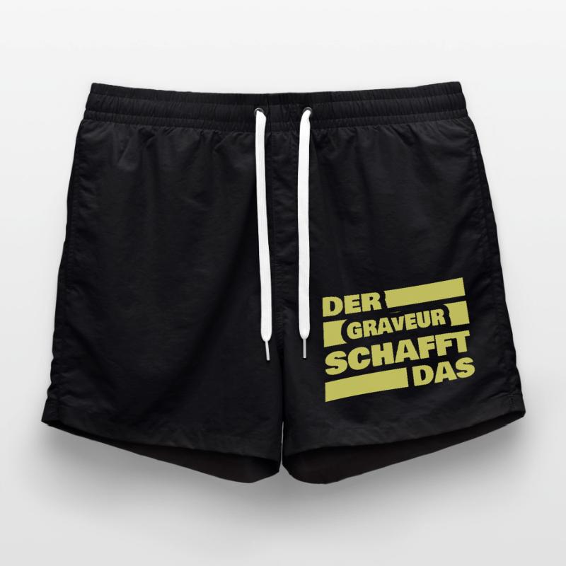 Engraver as work Swim Trunks