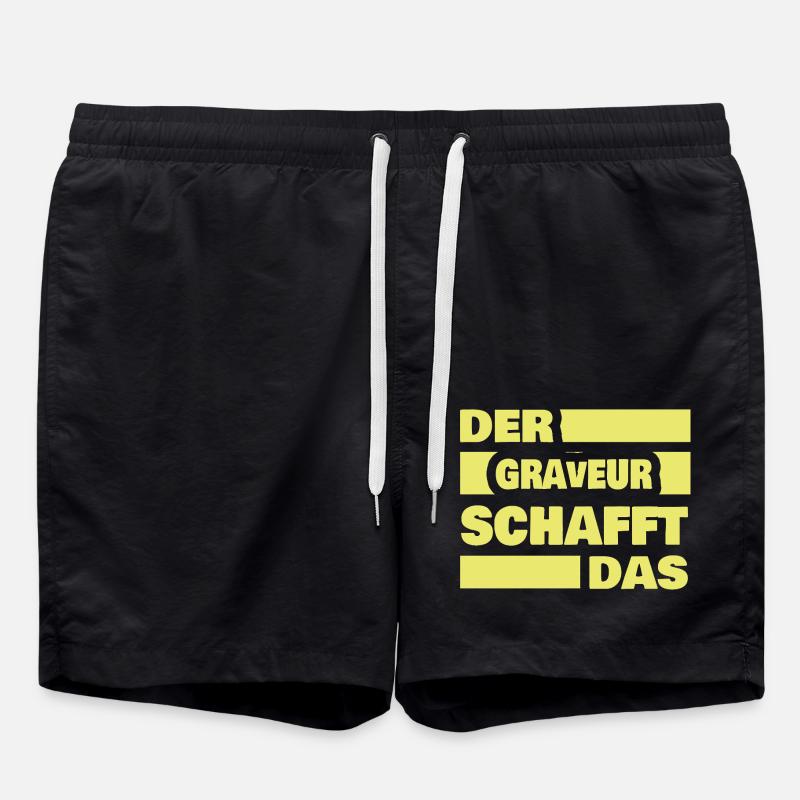 Graveur als Arbeit - Badeshorts - Schwarz
