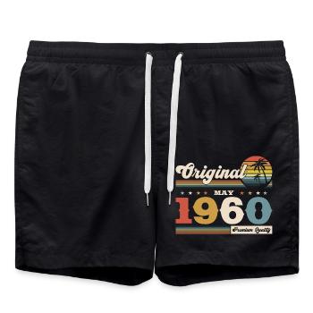 65ème Anniversaire Original Mai Millésime 1960 - Short de bain - noir - Devant - AI Model Male 185 light (185cm)