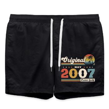 18th Birthday Gift Husband Original May 2007 - Swim Trunks - black - Front - AI Model Male 185 light (185cm)