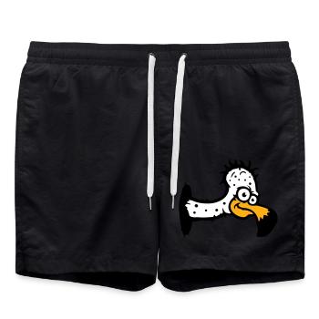 Geier Aasfresser Vogel lustig Geiern Aasgeier Spaß - Badeshorts - Schwarz - Vorne - AI Model Male 185 light (185cm)