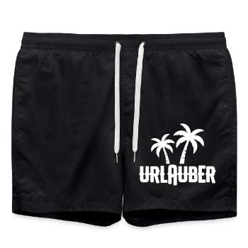 Urlauber Palmen - Badeshorts - Schwarz - Vorne - AI Model Male 185 light (185cm)