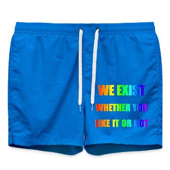 We Exist - Rainbow Gradient - Swim Trunks - cobalt blue - Front