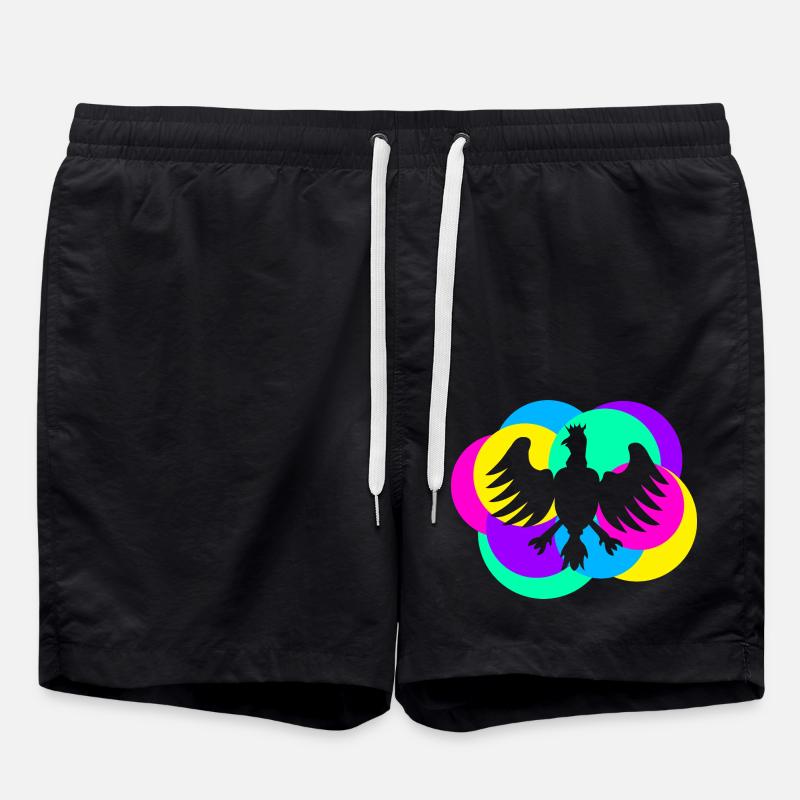 Schützenfest Vogel bunt - Badeshorts - Schwarz