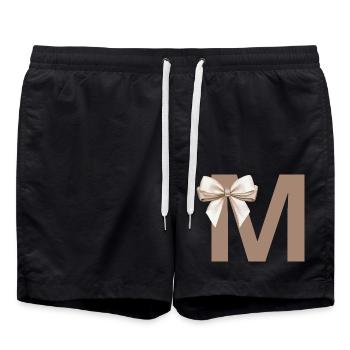 Buchstabe M Knoten - Badeshorts - Schwarz - Vorne - AI Model Male 185 light (185cm)