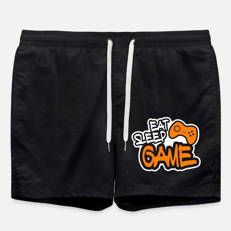 Gamer Eat Sleep Game - Swim Trunks - black