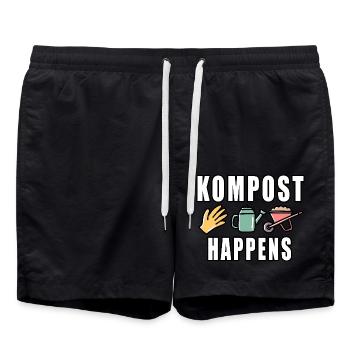 Kompost Happens - Badeshorts - Schwarz - Vorne - AI Model Male 185 light (185cm)