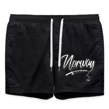 Norwegen Anglen - Badeshorts - Schwarz - Vorne - AI Model Male 185 light (185cm)