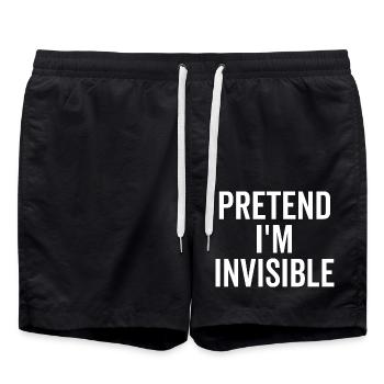 Faire semblant d’être invisible - Short de bain - noir - Devant - AI Model Male 185 light (185cm)