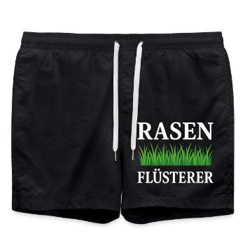 Lawn Whisperer Funny Gardener Saying - Swim Trunks - black - Front - AI Model Male 185 light (185cm)