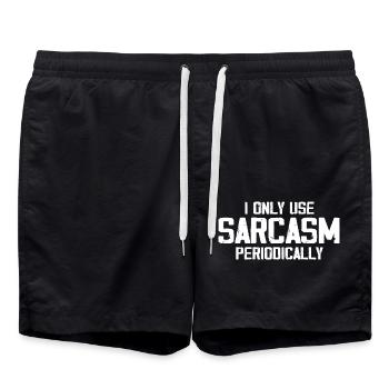 I Only Use Sarcasm Periodically - Funny Chemistry - Short de bain - noir - Devant - AI Model Male 185 light (185cm)
