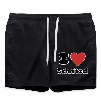 I Love Schnitzel - Badeshorts - Schwarz - Vorne - AI Model Male 185 light (185cm)