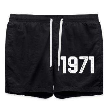1971 Vintage Né Millésime 1971 Anniversaire 1971 - Short de bain - noir - Devant - AI Model Male 185 light (185cm)