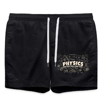 Physics Why Stuff Does Other Stuff | Funny Physici - Short de bain - noir - Devant - AI Model Male 185 light (185cm)