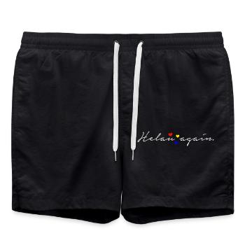 Helau, Fastnacht, Fassenacht, 5. Jahreszeit - Badeshorts - Schwarz - Vorne - AI Model Male 185 light (185cm)