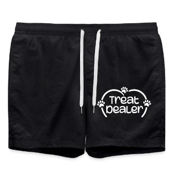 Dog Treat Dealer Funny Humor Dog Owner Dog Treats - Short de bain - noir - Devant - AI Model Male 185 light (185cm)