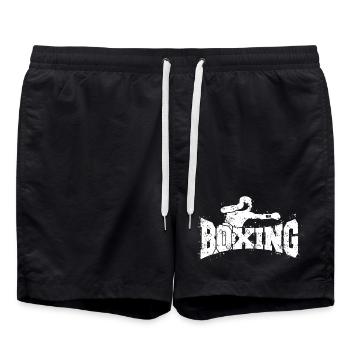 Boxing - Boxer - Swim Trunks - black - Front - AI Model Male 185 light (185cm)