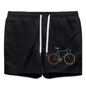 Road bike colorful - Swim Trunks - black - Front - AI Model Male 185 light (185cm)